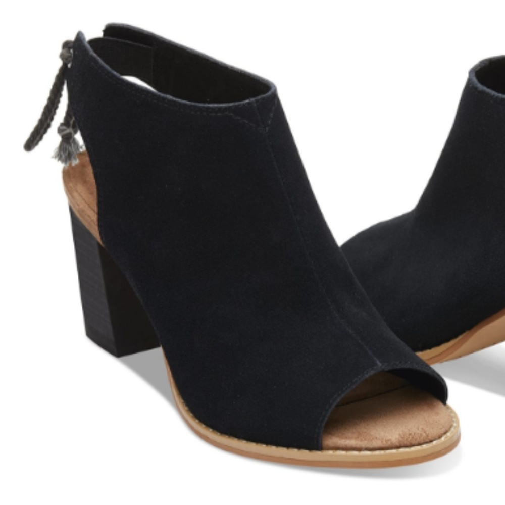 Tom's Black Suede Women's Elba Booties